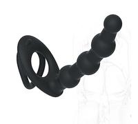 TRQOYTU Silicone Couple Vibrator with Penis Rings and Cock Ring Anal Vibrators with 10 Vibration Modes 3 in 1 Erotic Vibrator for Prostate Massager G-Spot Stimulation Erotic Sex Toy for Couples (A)