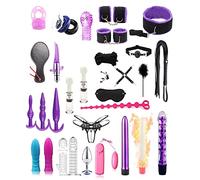 TRQOYTU SM Bondage Set BDSM Bondage Set SM Sex Toy Extreme Bed Restraints with Handcuffs Ankle Cuffs with Cock Ring Eye Mask Bondage Rope Whip Gag Perfect Erotic Sex Toy for Couples