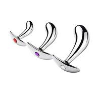 TRQOYTU Stainless Steel Anal Plug and Prostate Massager with A Safe Curved Design, Crescent-Shaped Base to Prevent Insertion Too Far, No Sharp Edges, Waterproof and Seamless, Made from Safe