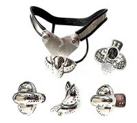 TRQOYTU Stainless Steel Chastity Belt Penis Cage Set, Including Removable Anal Plug and Classic Design Bondage Briefs, Specially Designed for Men's Extreme Sexual Games