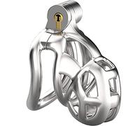 TRQOYTU Stainless Steel Chastity Cage for Men, Cobra-Shaped Penis Cage, 40-50mm Ergonomic Dual-Molded Body, Metal Men's Extreme Chastity Sex Toy, Anti-Cheating Hidden Lock Fetish SM Sex Game