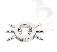 TRQOYTU Stainless Steel Cock Ring with Spikes Cock Ring Ball Stretcher Cock Rings Testicle Squeezer Acorn Ring Testicle Stretcher Testicle Cock Penis Ring Chastity Testicle Weight Chastity Belt Sex