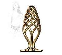 TRQOYTU Stainless Steel Hollow Gold Anal Plug Butt Plug Hollow Speculum Prostate Massager Dilator Tunnel Expansion Butt Plug Anal Tunnel Speculum Enema Erotic Anal Toy