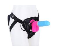 TRQOYTU Strap-on Dildo Realistic Dildo Strap-on Dildo with Suction Cup Portable Sex Fun Adjustable Harness Removable Flesh Masturbation Sex Toy for Women