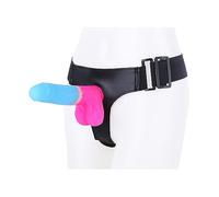 TRQOYTU Strap On Strap-On Dildo SM Masturbator Dildo Silicone Sex Toy Strapon Dildos Anal Plug with Suction Adjustable Harness Flesh Bondage Sex Toy for Women Pair