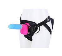 TRQOYTU Strap On Strap-On Dildo SM Masturbator Dildo Silicone Sex Toy Strapon Dildos Anal Plug with Suction Adjustable Harness Flesh Bondage Sex Toy for Women Pair