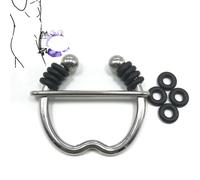 TRQOYTU Testicle Squeezer Ball Crusher CBT with 10 Silicone Rings Stainless Steel Testicle Stretcher Ball Stretcher SM Bondage Testicle Torture Delayed Ejaculation Adjustable Men's Sex Toy