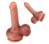 TRQOYTU The Realistic Dildo with Intact Testicles and Foreskin is Designed to Provide A Realistic Pleasure Experience for Both Men and Women, Satisfying Their Needs As A Couple's Sex Toy.