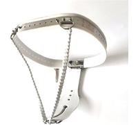 TRQOYTU Women's Y-Shaped Stainless Steel Chastity Device with Silicone Sleeve; Lockable Design Requires A Key to Open; Women's Chastity Pants; BDSM; Female Sex Toys