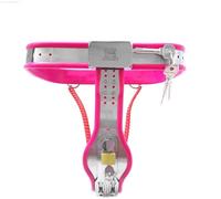 TRQOYTU Women's Y-Shaped Stainless Steel Chastity Device with Silicone Sleeve; Lockable Design Requires A Key to Open; Women's Chastity Pants; BDSM; Female Sex Toys