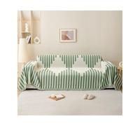 TRQQWEQQ Chenille Sofa Cover Furniture Protector Washable Couch Cover Blanket With Tassel Sofa Slipcover For 2 Cushion Couch For Furniture Bed Couch Sofa(Green B,180 * 130cm)