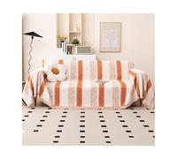 TRQQWEQQ Chenille Sofa Cover Furniture Protector Washable Couch Cover Blanket With Tassel Sofa Slipcover For 2 Cushion Couch For Furniture Bed Couch Sofa(Orange A,180 * 340cm)