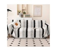 TRQQWEQQ Chenille Sofa Cover Furniture Protector Washable Couch Cover Blanket With Tassel Sofa Slipcover For 2 Cushion Couch For Furniture Bed Couch Sofa(Black A,180 * 230cm)