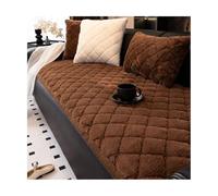 TRQQWEQQ Heavy-Duty Velvet Sectional Couch Covers Slip-Resistant Modular Sofa Cover Washable L-Shaped Couch Cushion For Dogs Pets Kids(Brown,50 * 140cm)