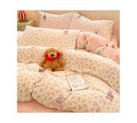 TRQQWEQQ Milk Velvet Duvet Cover Set Queen Size 4 Pieces Soft Comforter Sets With Zipper Closure Bedding Set With Zipper Closure(E,King/180cm)