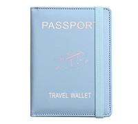 TRQQWPM PU Passport Holder Blocking Wallet with Ample Card, Light Blue | Keep Your Documents Organized and Secure on the Go During Your Journeys for Business Professionals