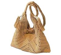 TRQQWPM Woven Handbag Adjustable Strap Beach Tote | Cotton Fabric Trendy Beach Bag for Women Girls Shopping Outdoor Accessory Daily Essentials