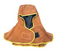 TRQWH Leather Welding Hood with Neck Shoulder Drape Protective Cover Flame Retardant Heat Resistant Welding Neck Protector