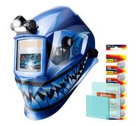 TRQWH Welding Helmet with Light True Color Auto Darkening Welding Helmets for Men Solar Powered Welding Hood with 2 Arc Sensor Wide Shade 4/9-14 for TIG MIG ARC Cool Welder Mask