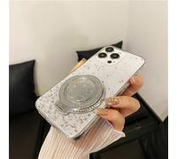 TRRDB Drip Glue Quicksand Magnetic Suction Bracket Phone Case for iPhone 16 15 14 13 12 11 Pro Max 14 15 16 Plus All Inclusive TPU Cover Case,White,for iphone13Pro