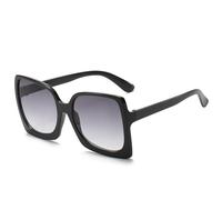 TRRDB Fashion Sunglasses Large Frame Internet Celebrity Sunglasses Slim Face Personality Trend Street Shooting Sunglasses, black/grey, 143*146*62mm