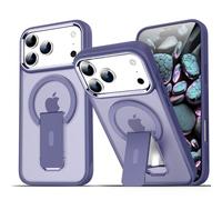 TRRDB Folding Stand Magnetic Phone Case for iPhone 11 12 13 14 15 16 17 Pro Max 17 Air 14 15 16 Plus Matte Wireless Charge Shockproof Cover,Midnight Purple,for iPhone 13 Pro
