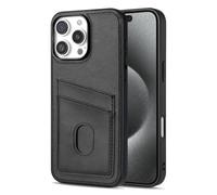 TRRDB Leather Wallet Slot Card Holder Phone Case for iPhone 17 16 15 14 13 12 Pro Max 17 Air 16 15 14 Plus Shockproof Cover,Black,for iPhone 17 Pro Max