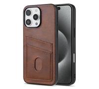 TRRDB Leather Wallet Slot Card Holder Phone Case for iPhone 17 16 15 14 13 12 Pro Max 17 Air 16 15 14 Plus Shockproof Cover,Brown,for iPhone 12 pro
