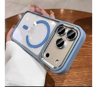 TRRDB Magnetic Lens Bracket Phone Case for iPhone 17 16 15 14 13 12 Pro Max 14 15 16 Plus 17 Air Wireless Charge Protective Cover,Sky Blue,for iPhone 15 Plus