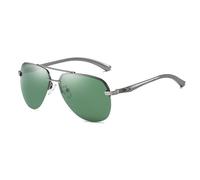 TRRDB Polarized Men's Sunglasses Classic Driving Sunglasses Metal Frame Mirrored Lenses Dark Green 141*141*52mm