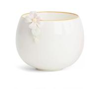 TRRDB Pure Handmade Pinch Flower Host Cup Sample Tea Cup pink Kung Fu Tea Single Cup Ceramic Lady Personal Drink,Moon White 1,30,100ml