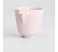 TRRDB Pure Handmade Pinch Flower Host Cup Sample Tea Cup pink Kung Fu Tea Single Cup Ceramic Lady Personal Drink,Pink 2,30,100ml