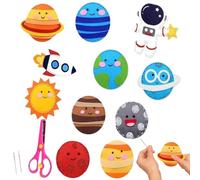 Trrymbbe 11PCS Sewing Kits for Kids 8-12, Felt Solar System Kids Sewing Kit, Educational Beginners Space Kit for of All Ages