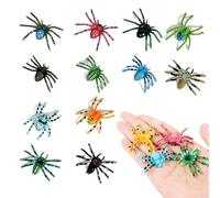Trrymbbe 12Pcs Animal Figures 1.4x1.8 Realistic Eco-Friendly Plastic Spiders, Small Spider Action Model Animal Toys for Kids Early Educational, Birthday Cupcake TopperAnimal Figures