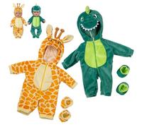 Trrymbbe 18 Inch Doll Clothes 2 Sets Hooded Cute Doll Clothes Animal Design 18 Inch Pajamas with Shoes Zippered Tailed DIY Decorative American Clothes18