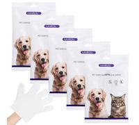 Trrymbbe 30Pcs Pet Cleaning Gloves, Lick Safe Thickened Dog Bath Gloves, Multi-Use Skin-Friendly Cat Grooming Wipes for Home Travel Outdoor Cat Cleaning