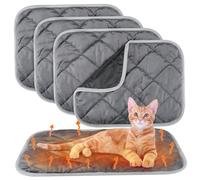 Trrymbbe 4PCS Self Heating Cat Pad 16x20 inch Soft Cozy Non Slip Self Warming Cat Mat Washable Pet Mat for Indoor Outdoor Grey