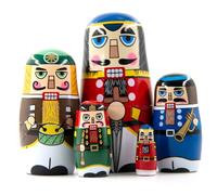 Trrymbbe 5PCS Russian Nesting Dolls Set Wooden Matryoshka Doll Set with Charming Printing Effortless Disassembly & Assembly Nesting Dolls for Collection Decoration