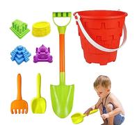 Trrymbbe 8Pcs Beach Toys for Kids Sand Toys Includes Beach Bucket, Sand Mold, Shovel, Rake, Sifter Shovels, Castle - Bucket and Shovel for kids\