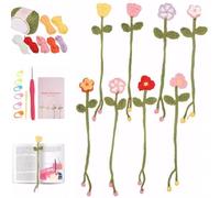 Trrymbbe Crochet Kits, Flowers Knitting Kit with Step-by-Step Video Tutorials DIY Knitting Supplies Crochet Kits for Beginners Adults Kids