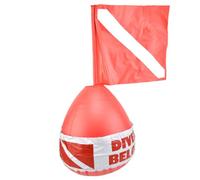 Trrymbbe Dive Buoy Surface Marker Diving Flag Inflatable Ball PVC Safety Sign Diver Below RedInflatable Dive Flag