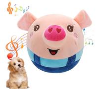 Trrymbbe Dog Balls Cute Animal-shaped Interactive Dog Toys That Can Jump, Sing & Speak USB Rechargeable Zippered Washable Plush Toys to Keep Them Busy, Pig Balls