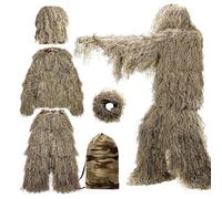 Trrymbbe Ghillie Suit 3D Camo Leafy Lightweight Hunting Clothes for Men Breathable Ghillie Poncho for Hunters, Sniper Airsoft, Paintball, M
