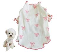 Trrymbbe Girl Dog Clothes XS Cute Bow Soft Small Puppy Clothes Comfort Breathable Stylish Dog Outfit for Teddy Bichon Yorkshire Pomeranian Cat Small Breed Pet