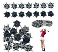 Trrymbbe Golf Shoe Spikes 30Pcs 0.87in Golf Spikes Replacement Black and Grey Cleats Long Lasting for Use on Lawns or Courses