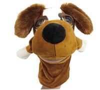 Trrymbbe Hand Puppets for Kids Adult 10.6 Inch Soft Plush Dog Hand Puppet with Movable Mouth and Big Eyes Cute Storytelling Dog Puppet for Teaching, Preschool Birthday GiftsHand Puppets