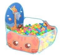 Trrymbbe Kids Ball Pit Pop-Up Foldable Foam Ball Pit with Basketball Hoop Sturdy Tear-Resistant for Toddlers Playhouse Baby Crawl, Balls Not Included