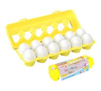 Trrymbbe Matching Eggs 12Pcs/Set Easter Eggs Educational Egg Toys for Toddler Color & Shape Recognition Skills Preschool Learning Toy Gift for Baby Age 1-3Egg Matching Toys For Toddlers 1-3