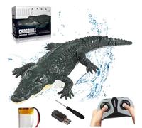 Trrymbbe Remote Control Alligator 2.4 Ghz, Dual-Propeller, Realistic Pool RC Alligator Waterproof Rechargeable Remote Control Water Toys for Swimming Pool Bathroom Toys Gift Rc