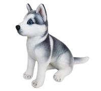Trrymbbe Siberian Husky Stuffed Animal, Realistic Puppy Plush with Short Leg & Tail, Expessive Dog Plush with Ears, Non-shedding Cotton Stuffed Dog Animal for Home, Office, Party, Sitting
